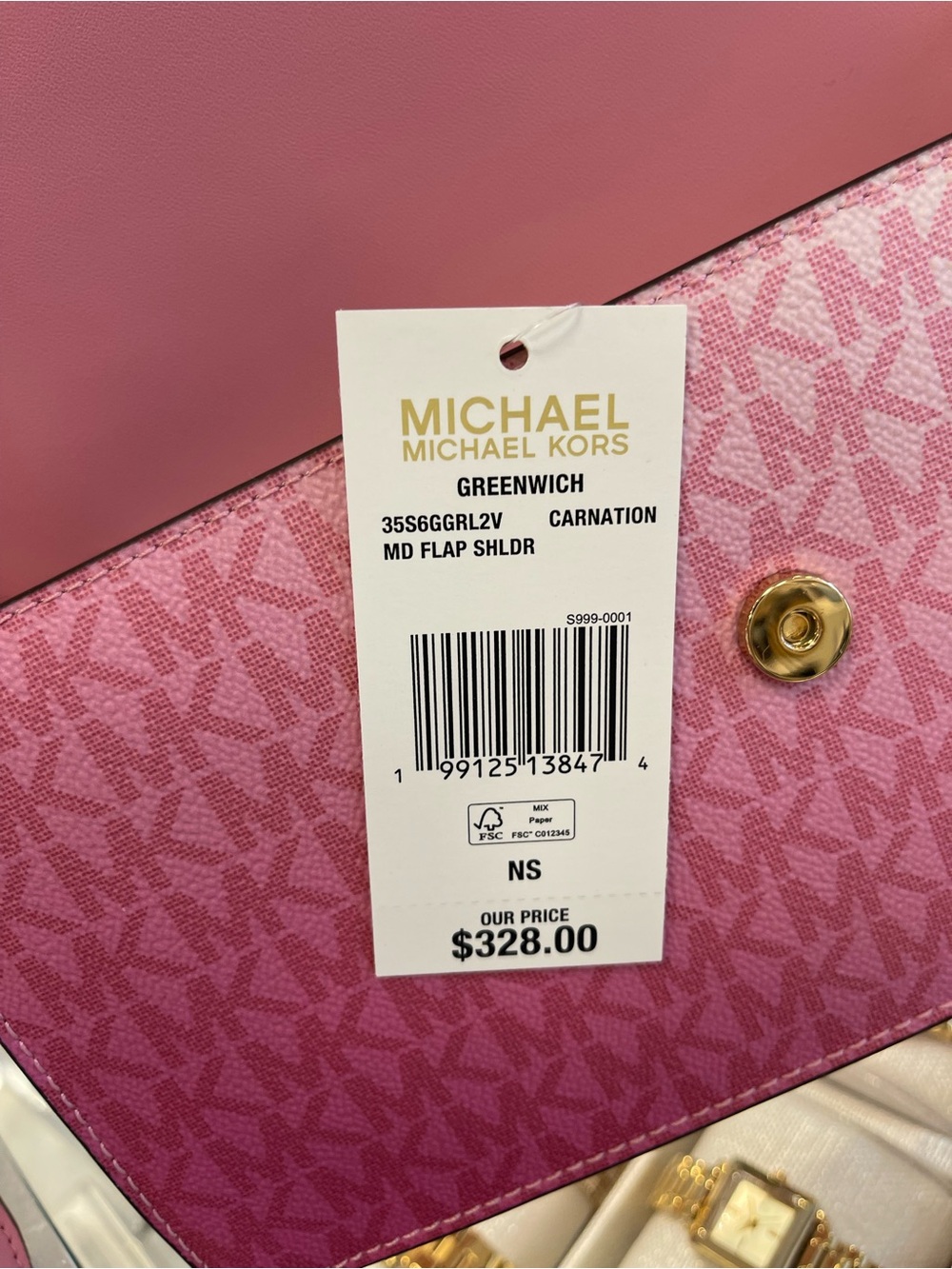 MICHAEL KORS Greenwich Medium Ombré Signature Logo Convertible Flap Shoulder Bag - Picture 8 of 16